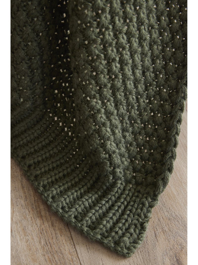 Plaid - Le Fil d'Ariane - 100% Polyester Kaki - Kiabi
