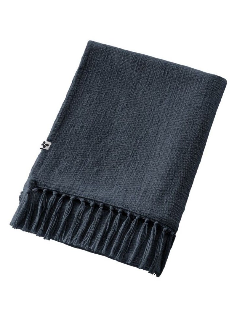 Plaid - L'effet papillon - 100% Coton Bleu nuit - Kiabi