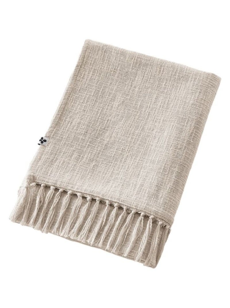 Plaid - L'effet papillon - 100% Coton Gris taupe - Kiabi