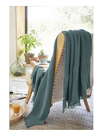 Plaid - L'effet papillon - 100% gaze de coton 125 gr/m²