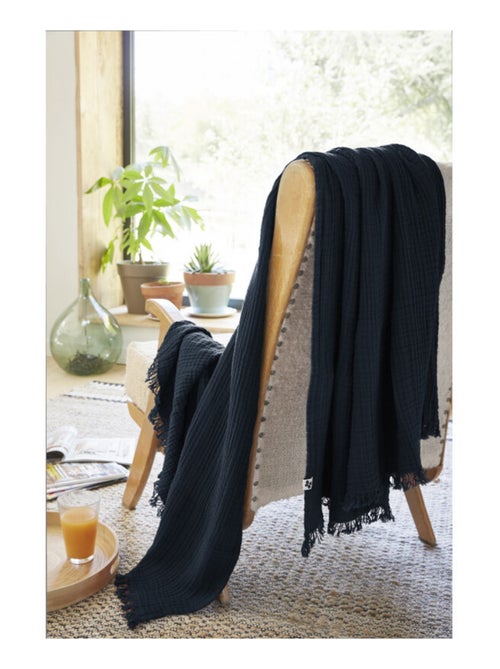 Plaid - L'effet papillon - 100% gaze de coton 125 gr/m² - Kiabi