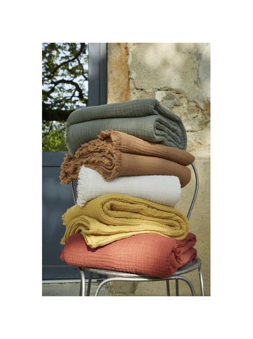 Plaid - L'effet papillon - 100% gaze de coton 125 gr/m² - Kiabi