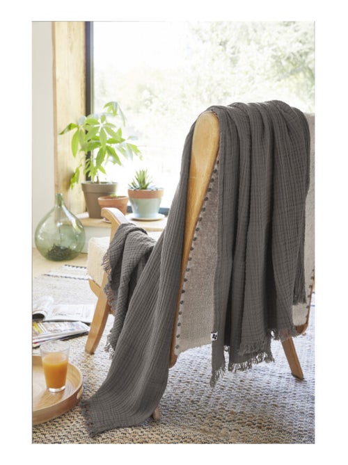 Plaid - L'effet papillon - 100% gaze de coton 125 gr/m² - Kiabi