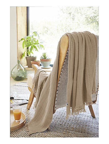 Plaid - L'effet papillon - 100% gaze de coton 125 gr/m²