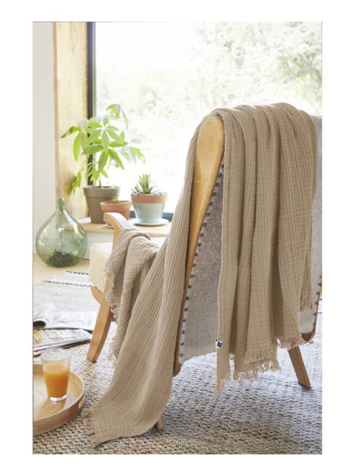 Plaid - L'effet papillon - 100% gaze de coton 125 gr/m² - Kiabi