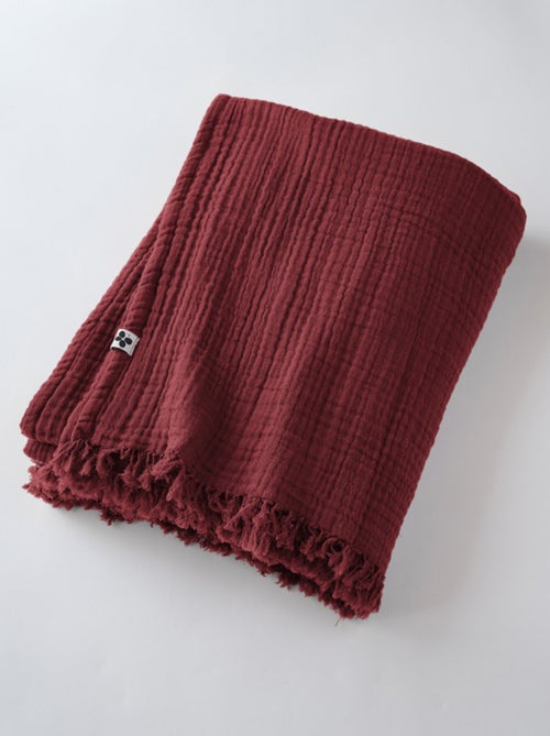 Plaid - L'effet papillon - 100% gaze de coton 125 gr/m² - Kiabi