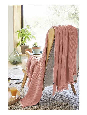 Plaid - L'effet papillon - 100% gaze de coton 125 gr/m²