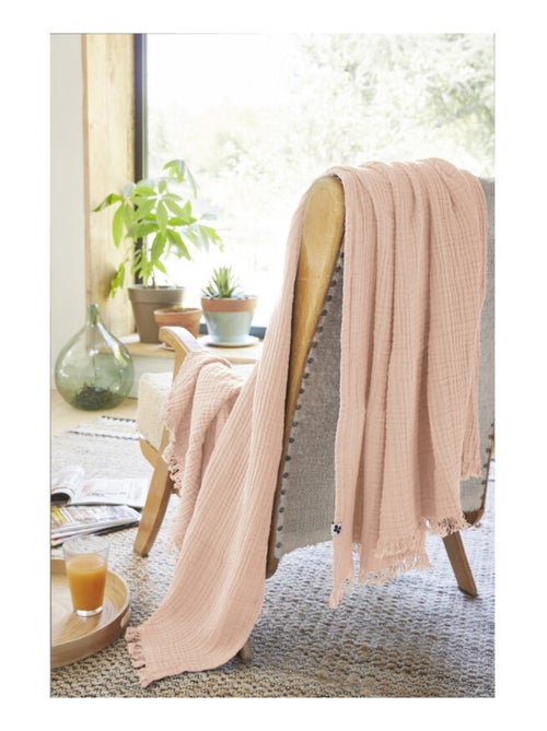 Plaid - L'effet papillon - 100% gaze de coton 125 gr/m² - Kiabi