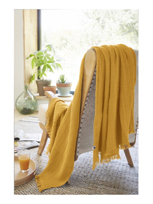 Plaid - L'effet papillon - 100% gaze de coton 125 gr/m² - Kiabi