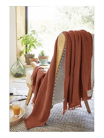 Plaid - L'effet papillon - 100% gaze de coton 125 gr/m²