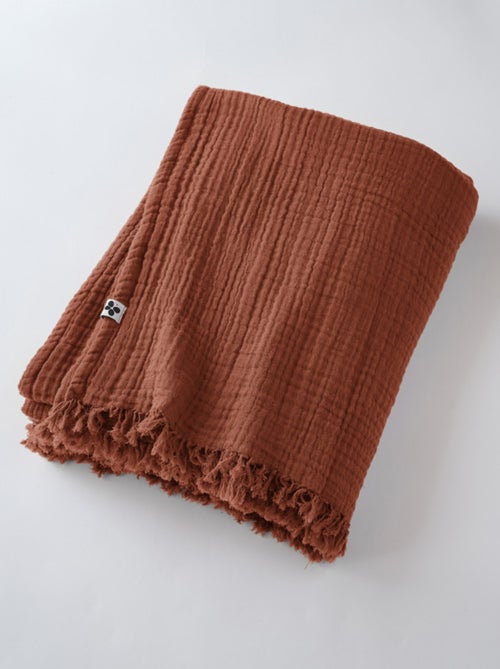 Plaid - L'effet papillon - 100% gaze de coton 125 gr/m² - Kiabi