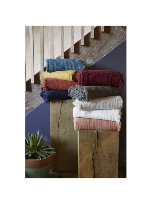 Plaid - L'effet papillon - 100% gaze de coton 125 gr/m² - Kiabi