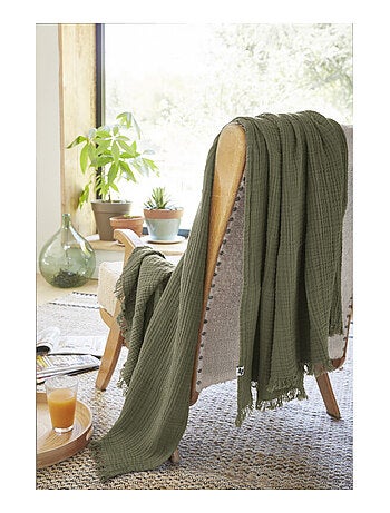 Plaid - L'effet papillon - 100% gaze de coton 125 gr/m²