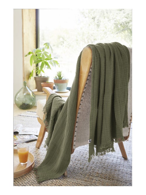Plaid - L'effet papillon - 100% gaze de coton 125 gr/m² - Kiabi