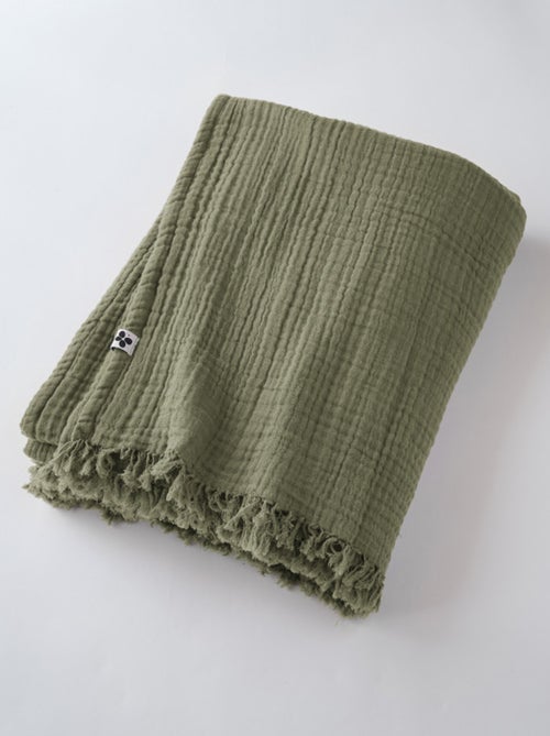 Plaid - L'effet papillon - 100% gaze de coton 125 gr/m² - Kiabi