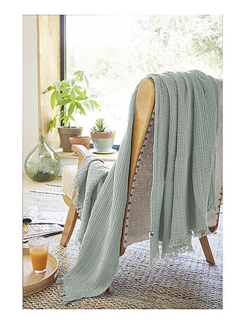 Plaid - L'effet papillon - 100% gaze de coton 125 gr/m²