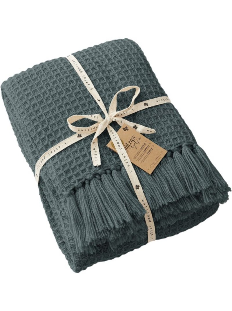 Plaid - L'effet papillon - 100% PET (Polyéthylène téréphtalate) Gris - Kiabi