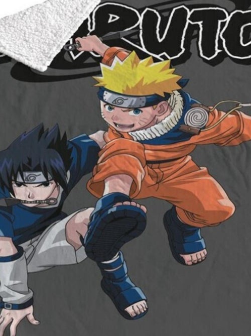 Plaid - Naruto & Sasuke - 120 cm x 150 cm - Kiabi