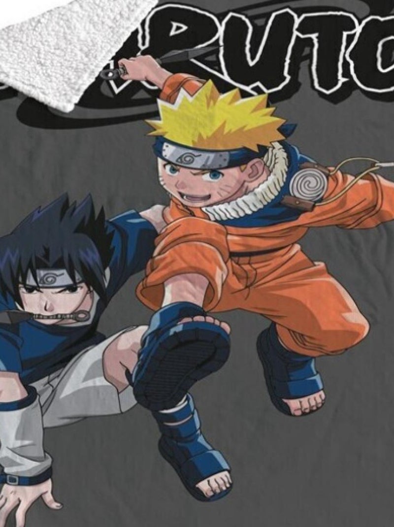 Plaid - Naruto & Sasuke - 120 cm x 150 cm Multicolore - Kiabi