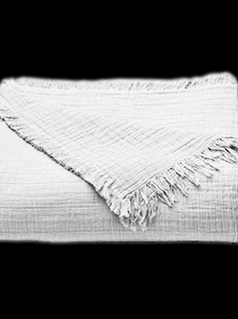 Plaid - Toison d'Or - 100% double gaze de coton 300 gr/m² Blanc - Kiabi