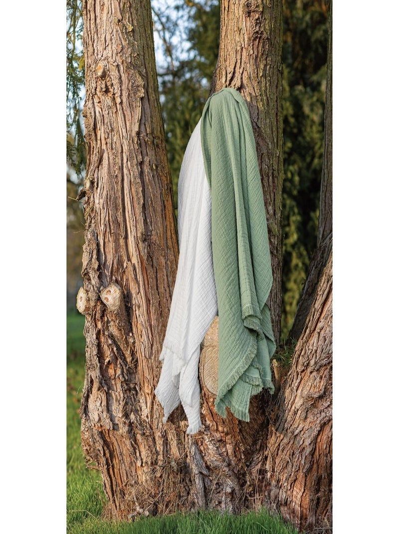 Plaid - Toison d'Or - 100% double gaze de coton 300 gr/m² Blanc - Kiabi