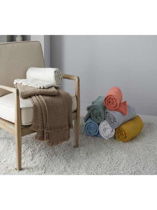 Plaid - Toison d'Or - 100% double gaze de coton 300 gr/m² - Kiabi Plaid - Toison d'Or - 100% double gaze de coton 300 gr/m² - Kiabi