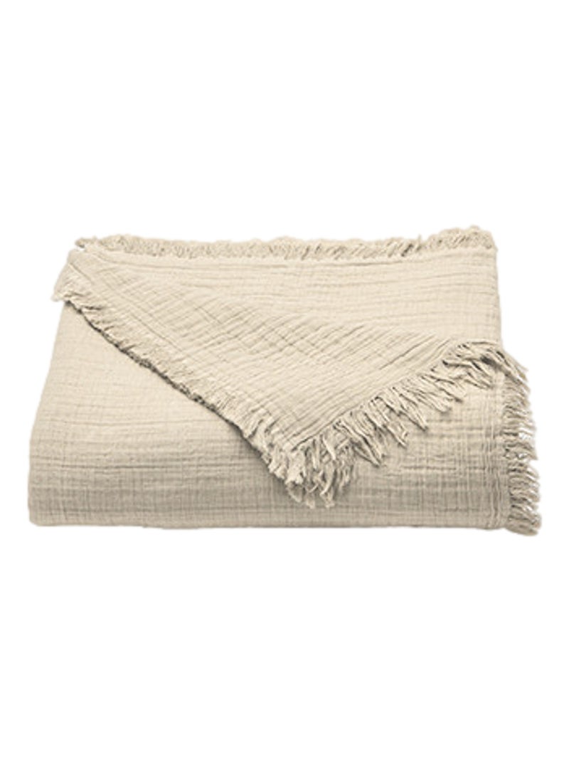 Plaid - Toison d'Or - 100% double gaze de coton 300 gr/m² Gris moyen - Kiabi