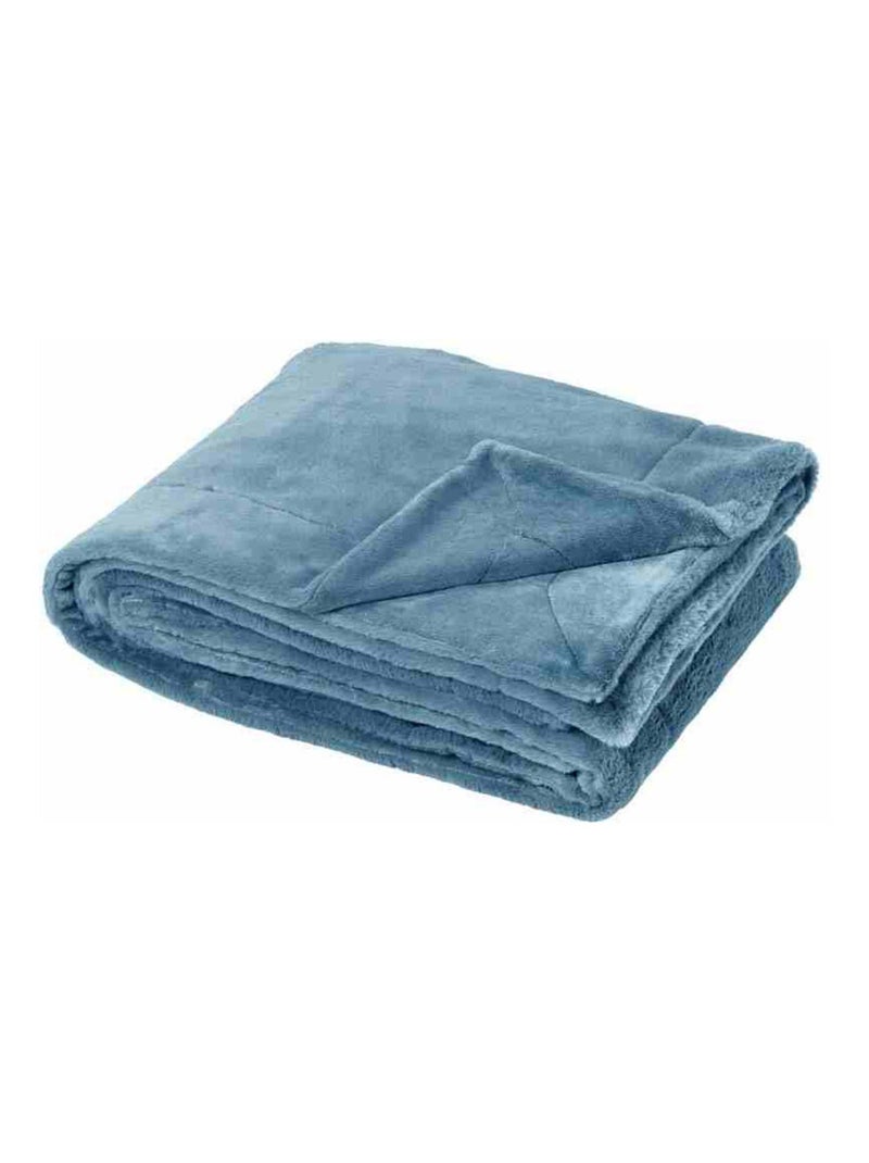 Plaid - Toison d'Or - 100% Polyester Bleu gris - Kiabi