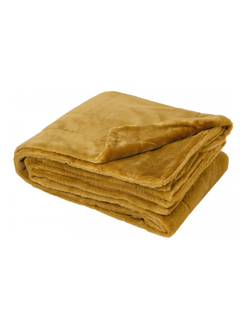 Plaid - Toison d'Or - 100% Polyester Miel - Kiabi