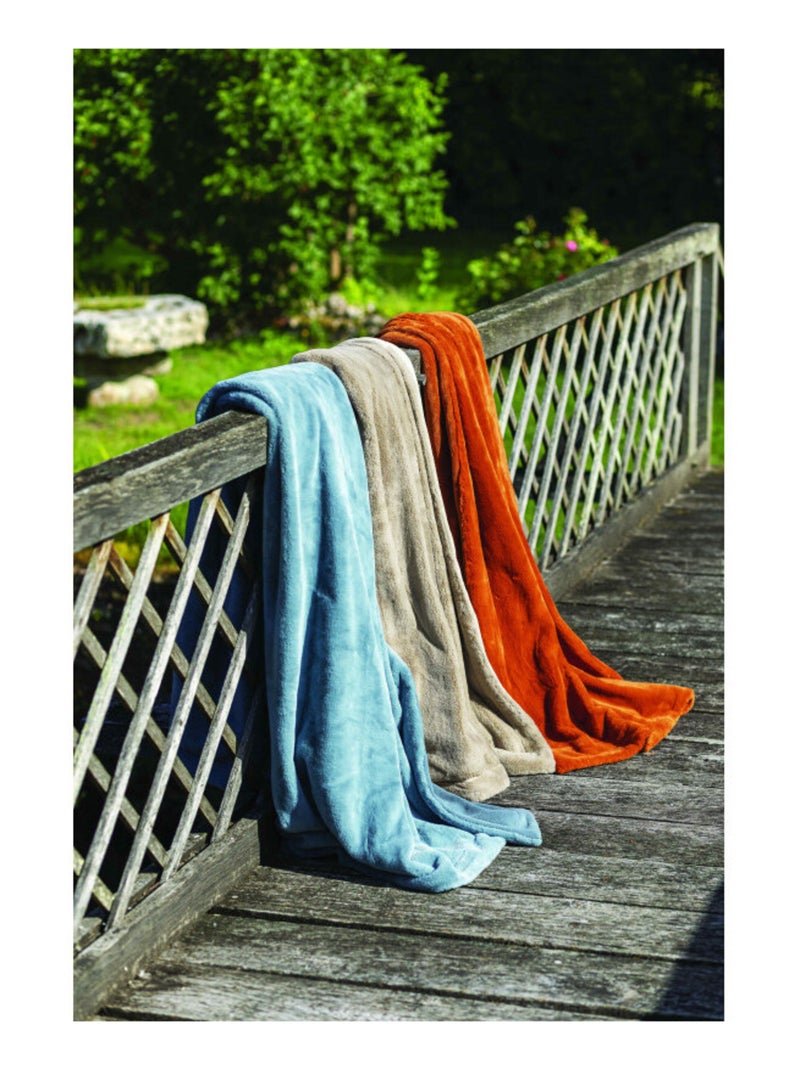 Plaid - Toison d'Or - 100% Polyester Miel - Kiabi