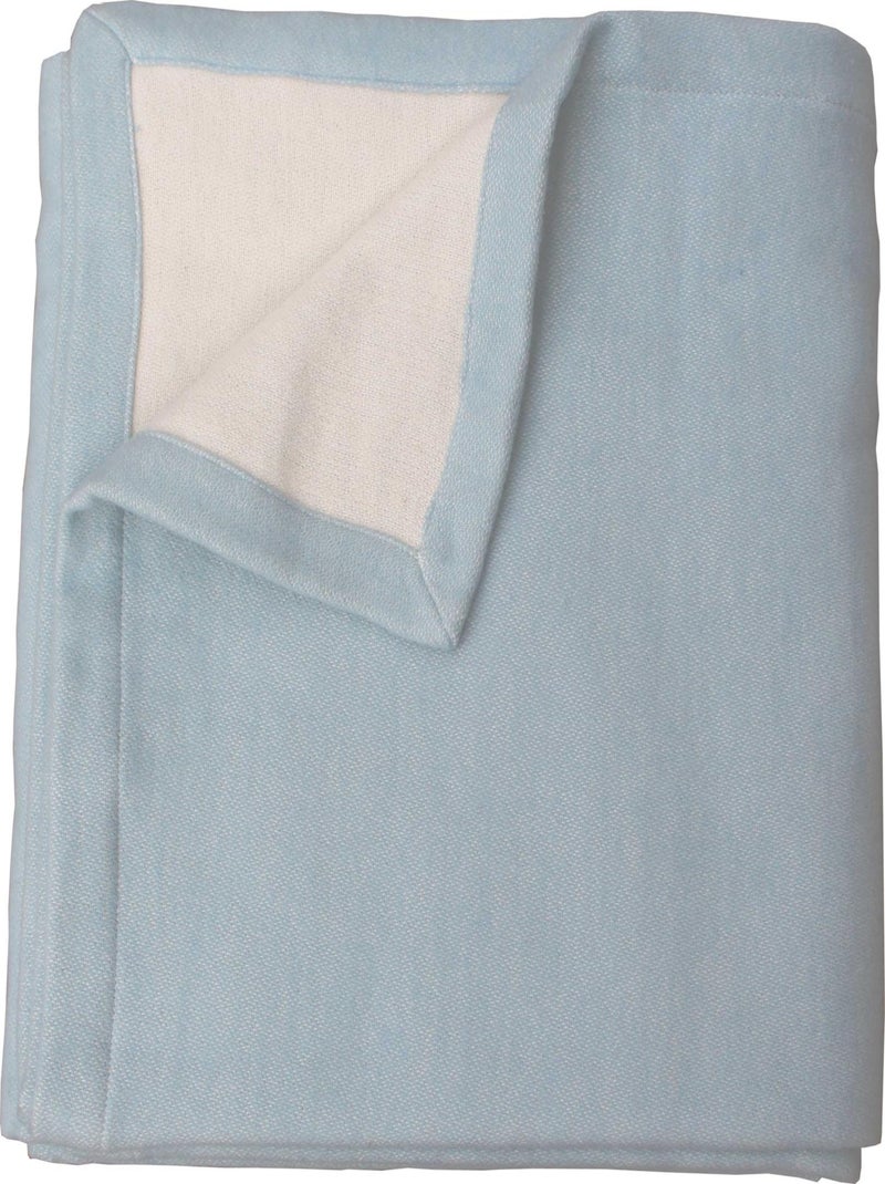 Plaid 100% Coton Coloré Bleu ciel - Kiabi