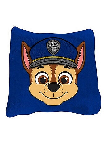 Plaid 100x150 cm pliant en Coussin 40x40 cm Pat'Patrouille 2 en 1