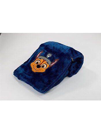 Plaid 100x150 cm pliant en Coussin 40x40 cm Pat'Patrouille 2 en 1