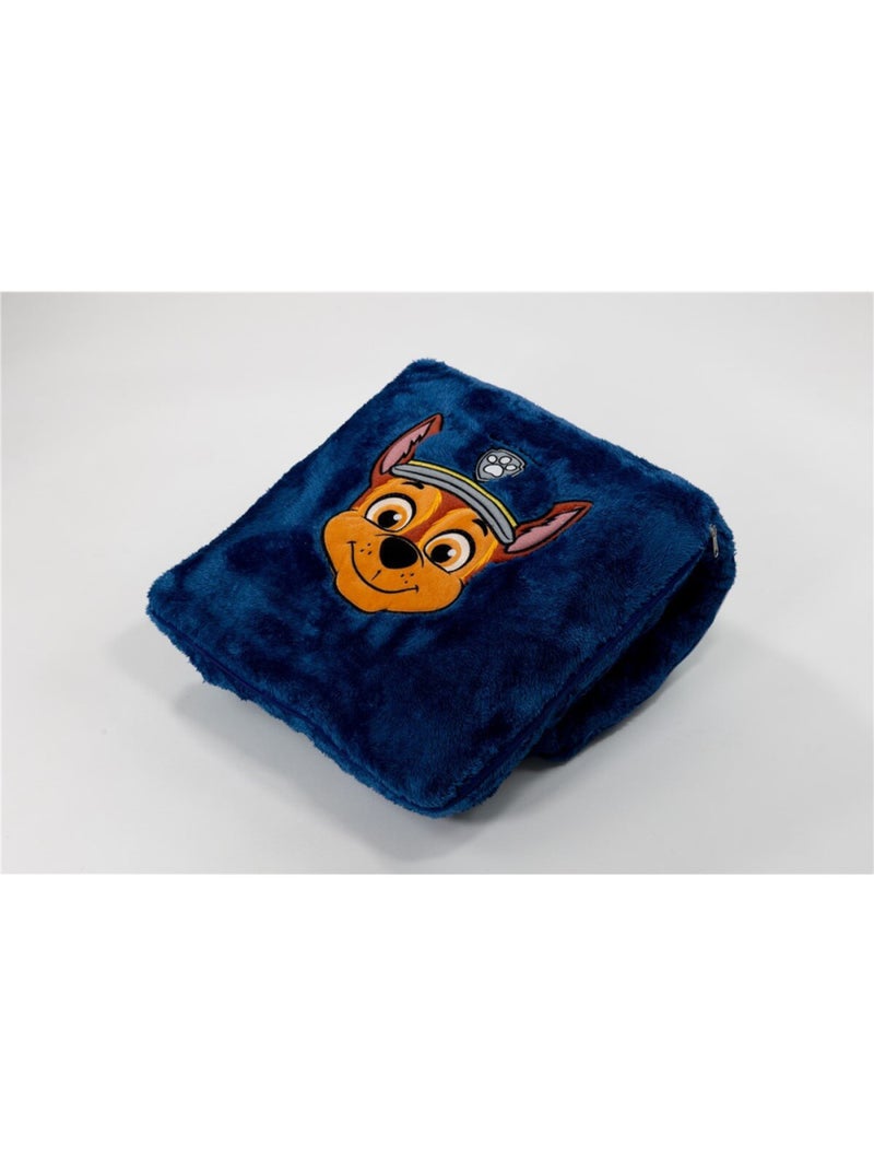 Plaid 100x150 cm pliant en Coussin 40x40 cm Pat'Patrouille 2 en 1 Bleu - Kiabi