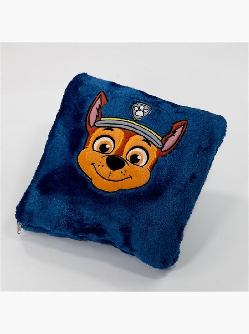 Plaid 100x150 cm pliant en Coussin 40x40 cm Pat'Patrouille 2 en 1 Bleu - Kiabi
