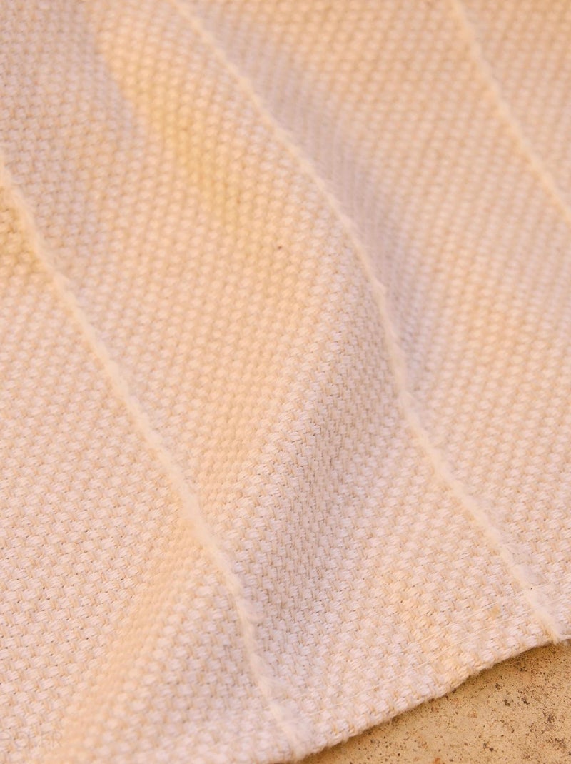 Plaid 120x180 HONFLEUR coton et lin Blanc cassé - Kiabi