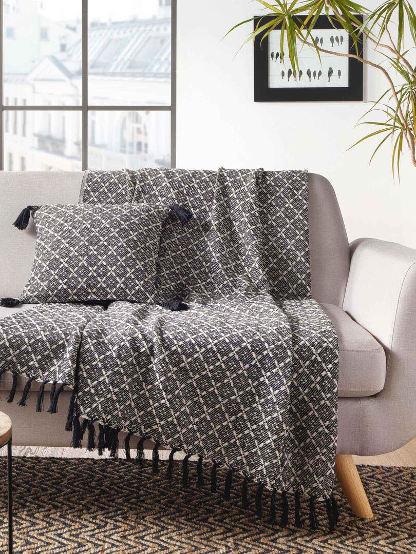 Plaid 125 x 150 cm Janna Noir - Kiabi