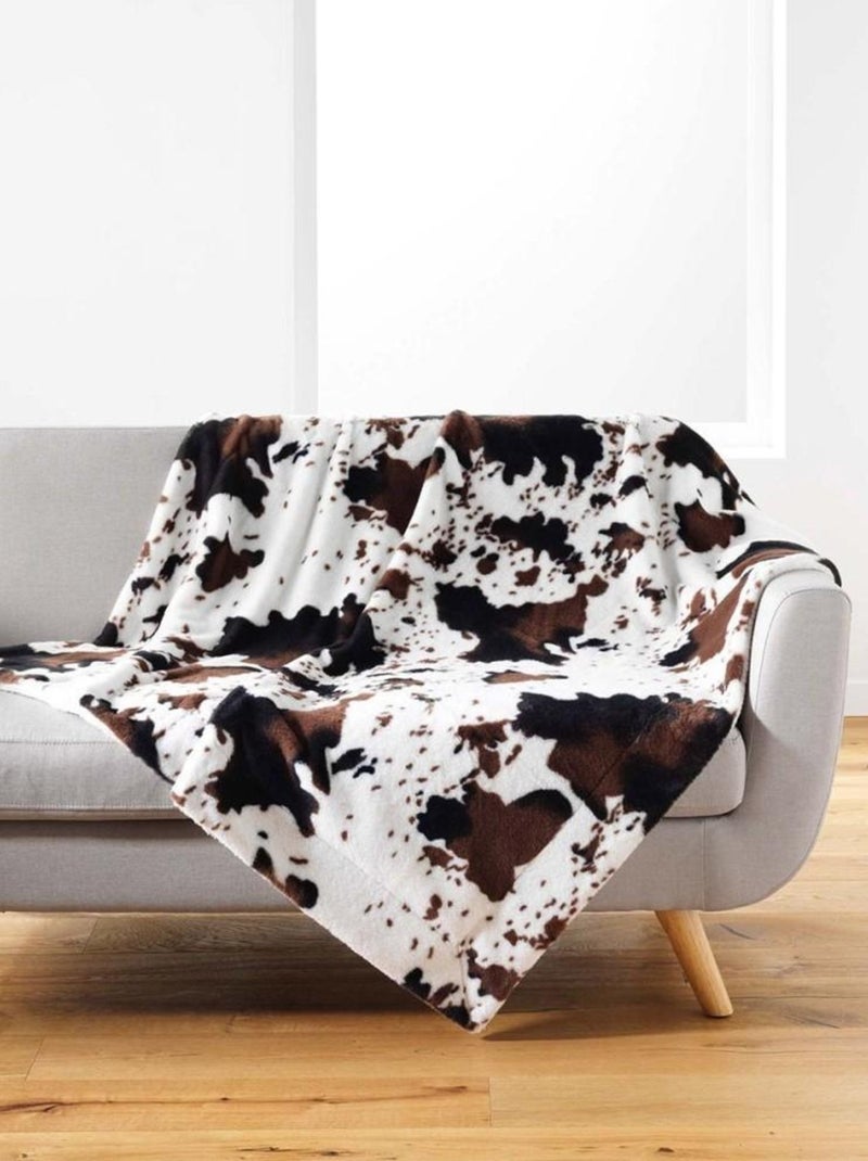 Plaid 125x150 cm imitation fourrure sherpa Western Blanc - Kiabi
