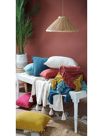 Plaid 125x150 cm Sanchez sauge coton