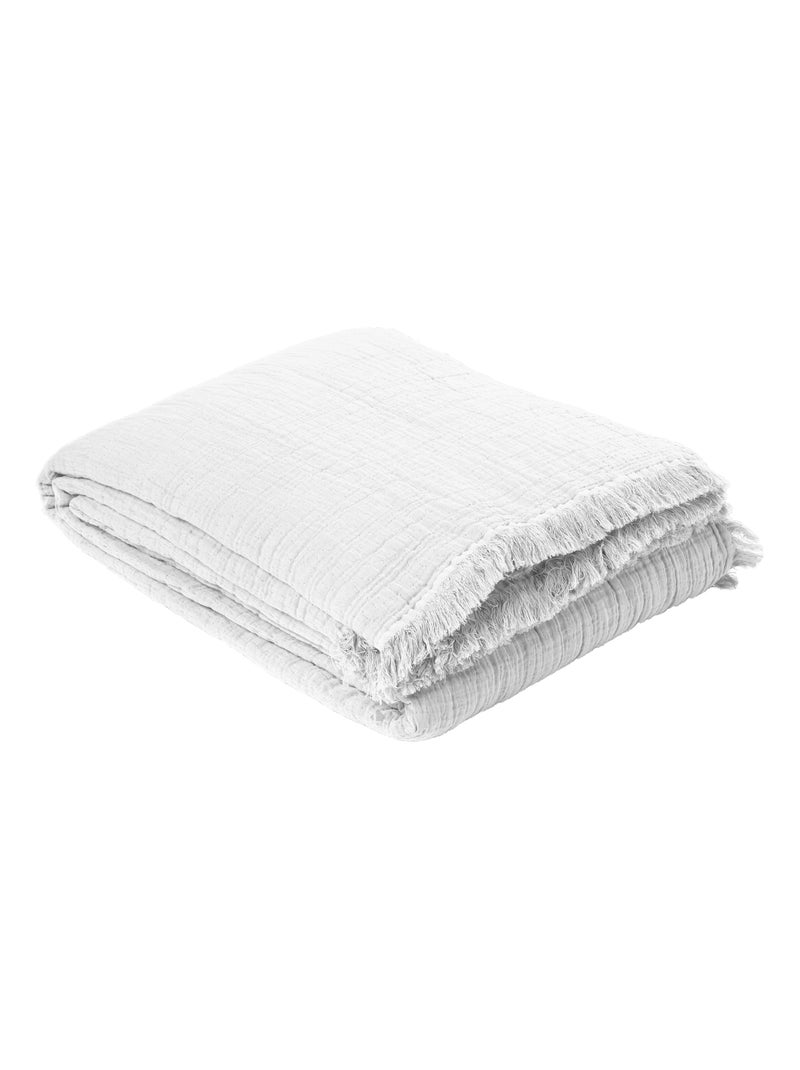 Plaid 125x180 brehat Blanc - Kiabi