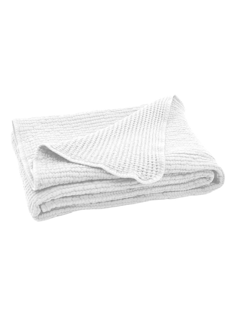 Plaid 125x180 JAIPUR coton Blanc - Kiabi