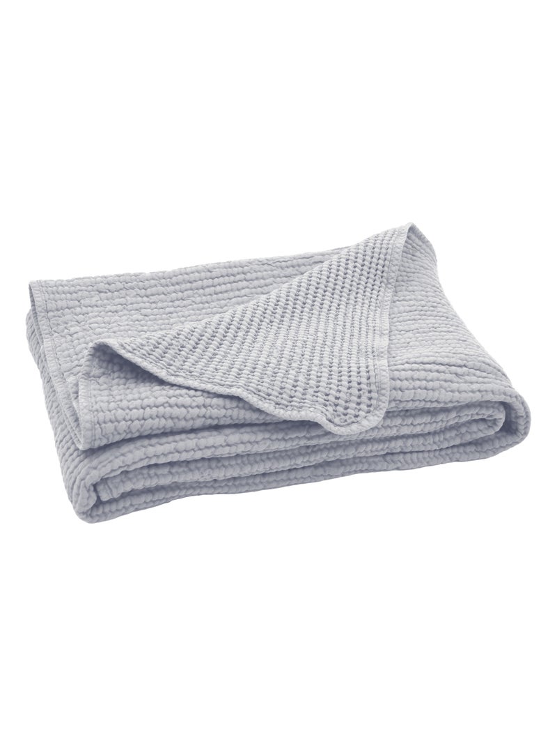 Plaid 125x180 JAIPUR coton Gris perle - Kiabi