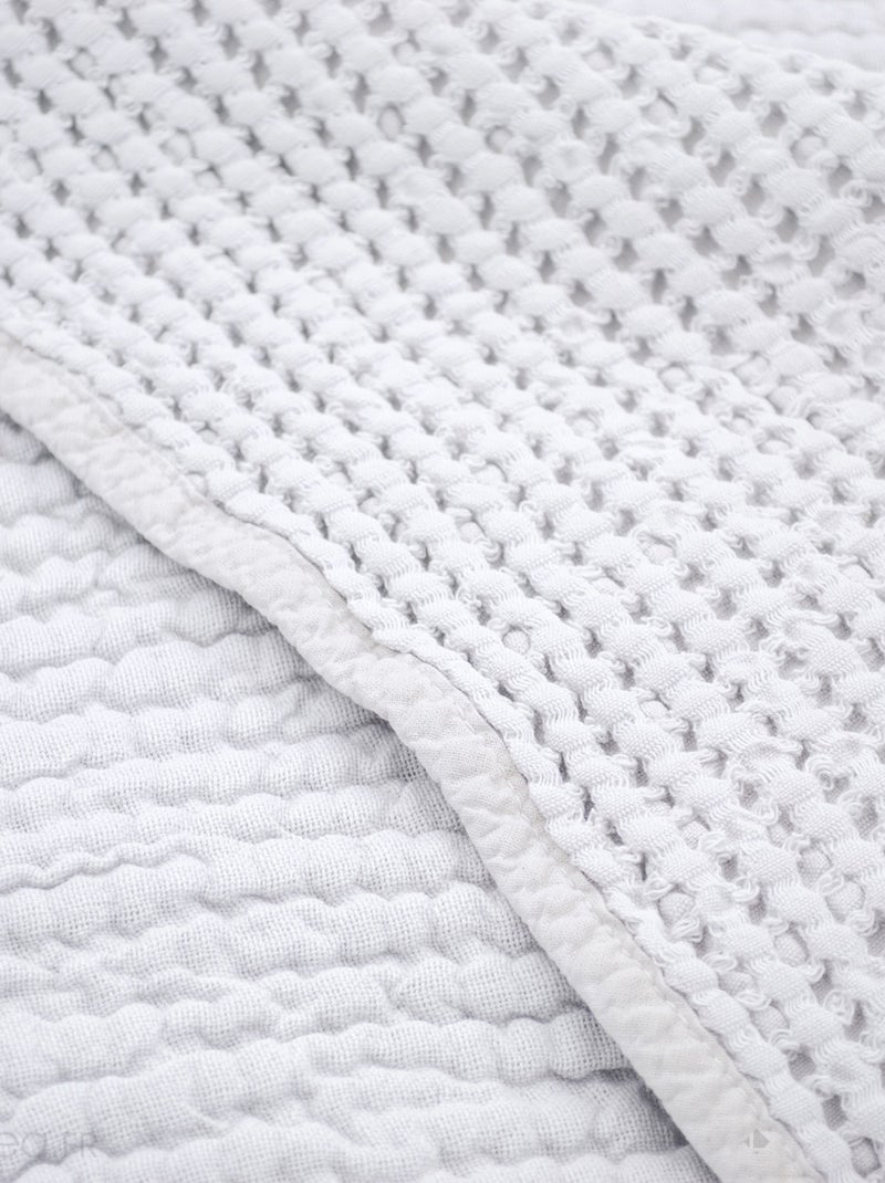Plaid 125x180 JAIPUR coton Gris perle - Kiabi
