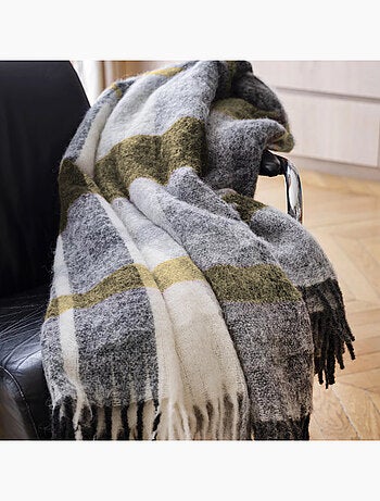 Plaid 130x180 ISEO alpaga, laine, mohair, polyamide