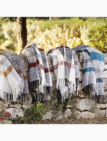 Plaid 130x180 ISEO alpaga, laine, mohair, polyamide