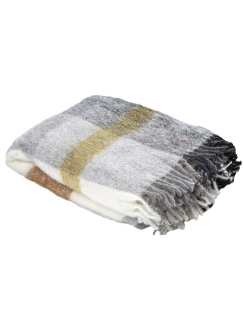 Plaid 130x180 ISEO alpaga, laine, mohair, polyamide - Kiabi