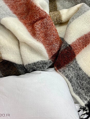 Plaid 130x180 ISEO alpaga, laine, mohair, polyamide