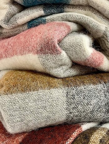 Plaid 130x180 ISEO alpaga, laine, mohair, polyamide