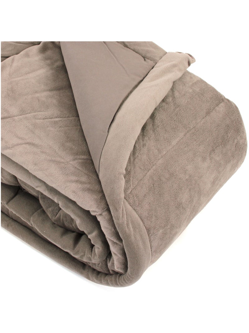 Plaid 140x160 polyester 480 g/m2 VEGA Gris taupe - Kiabi