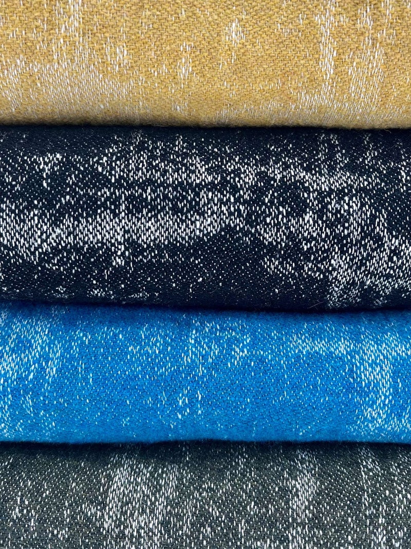 Plaid 145x170 DELFT laine et lin Jaune moutarde - Kiabi